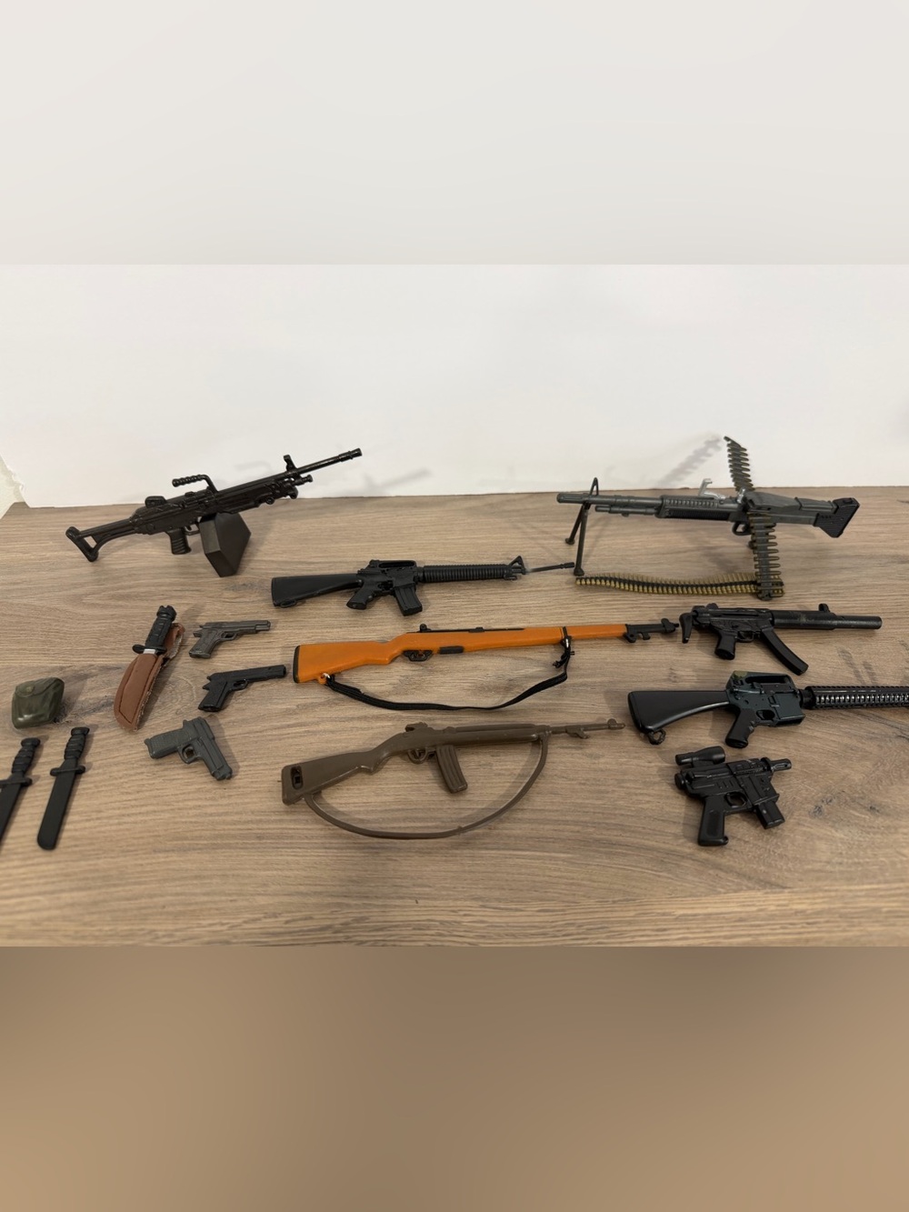 Assorted Toy Military Rifles and Accessories - Black & Brown